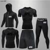 Herren 5-teiliges Cross-Training Kompressionsset - Hohe Elastizität, Schnelltrocknend, Atmungsaktiv für Boxen, Fitness, Laufen & UFC