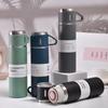 3 In 1 Set of 500ml Water Bottle +2 3lid Tumbler Stainless Steel Wine Thermos Glass Cup Vacuum Insulated Beer Mug Gift