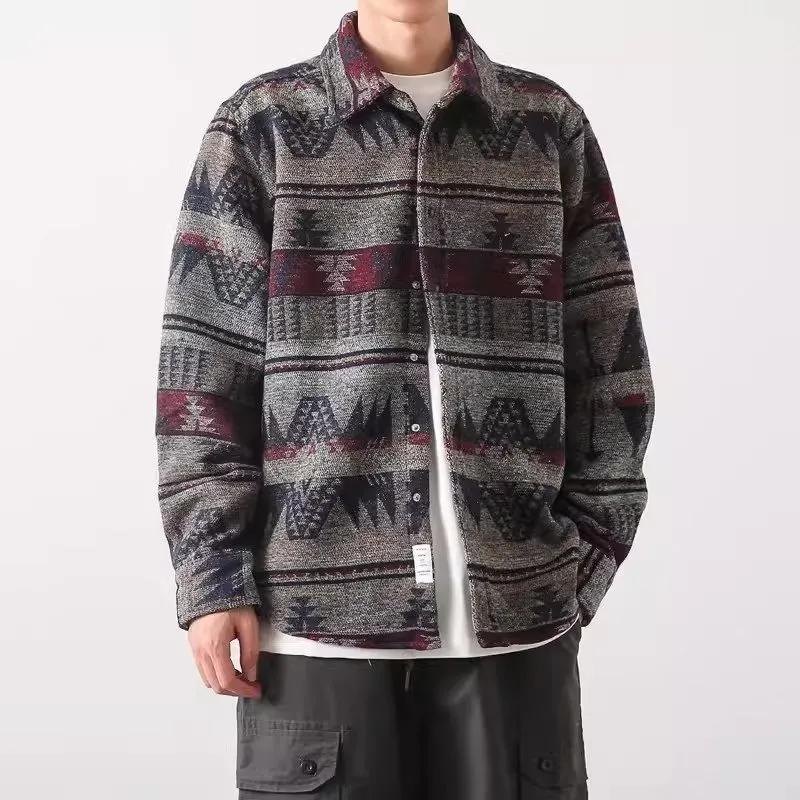 

Мужская куртка в стиле ретро в этническом стиле, однобортная, свободная, повседневная куртка XS