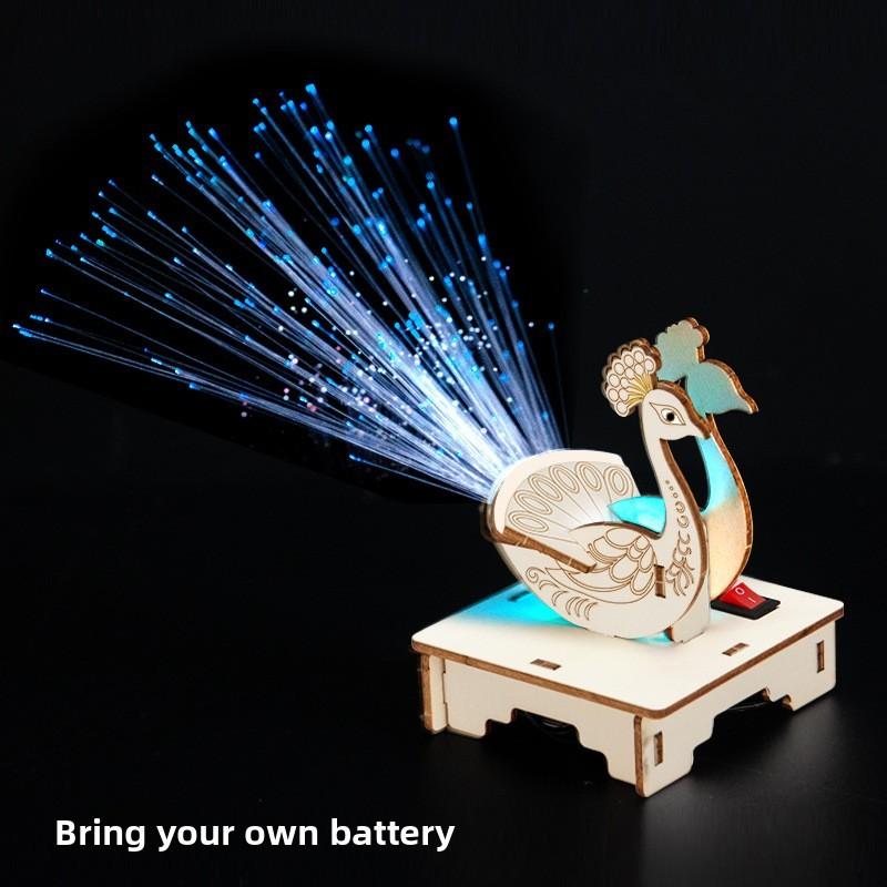 

Science Experiment Fiber Optic Peacock Kit With Diy Electric Components For Childrens Educational Fun