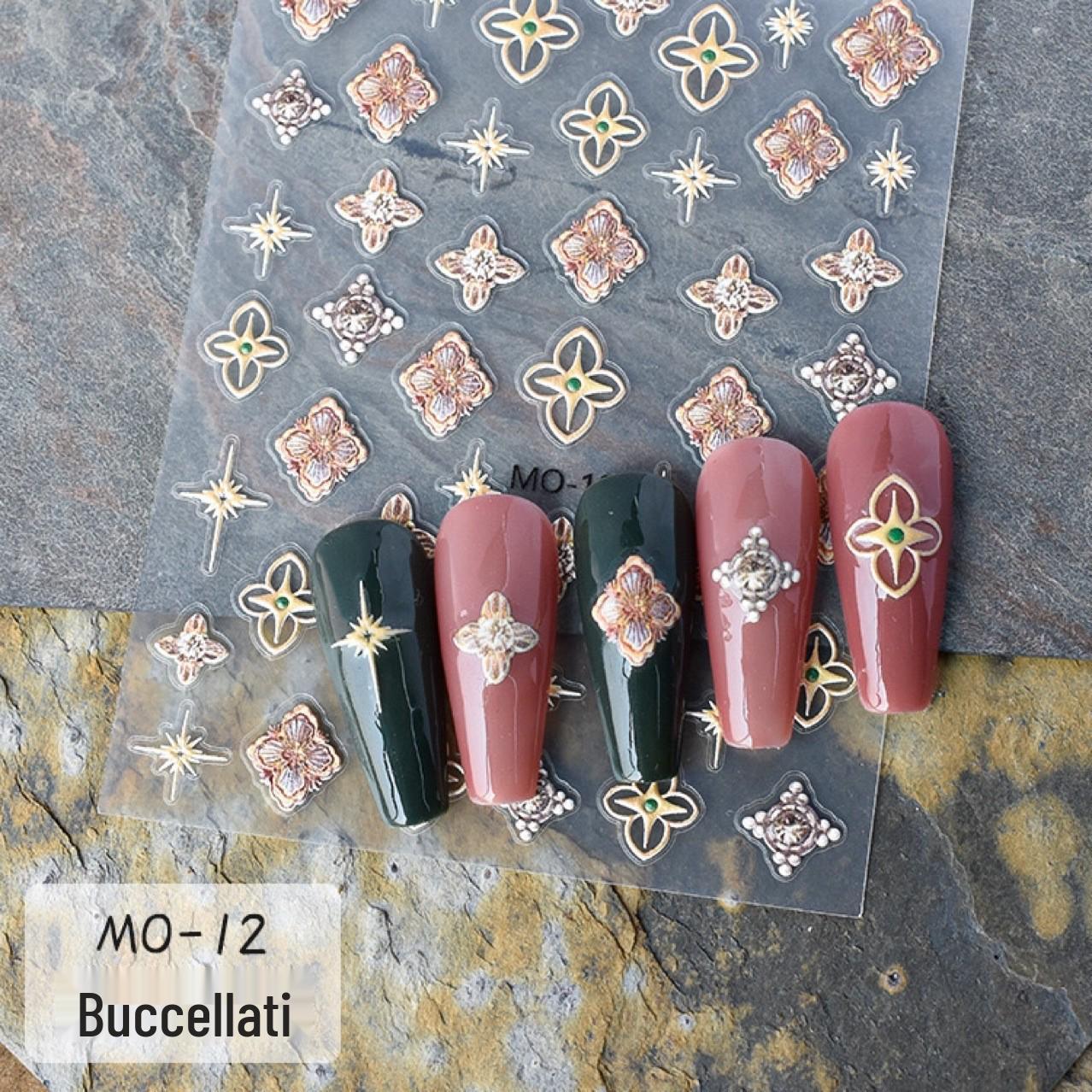 

Винтажные наклейки для ногтей Buccellati Magnolia 5D - Рельефное украшение Higanbana