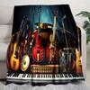Guitar Print Blanket Soft Comfortable All Seasons Suitable Sofa Office Nap Travel Birthday Gift Christmas Present