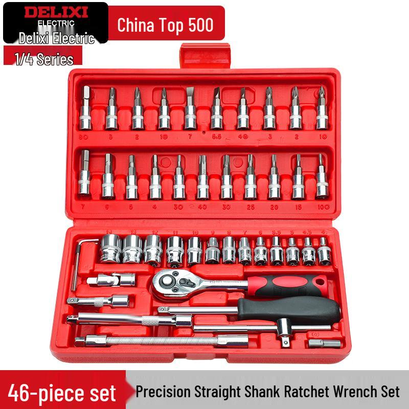 Delixi 150-Piece Ratchet Wrench & Socket Car Repair Tool Kit
