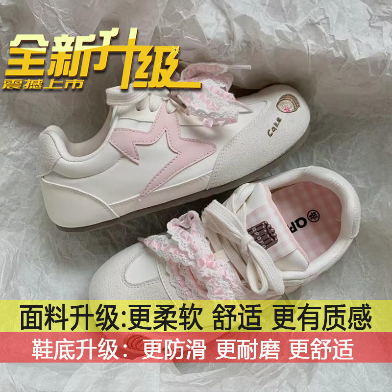 

Дышащие универсальные спортивные туфли, туфли-хлебцы, кеды, женские 2025, на платформе, белые туфли, весна-осень, тонкие, нишевые, моральные тренировочные туфли 35