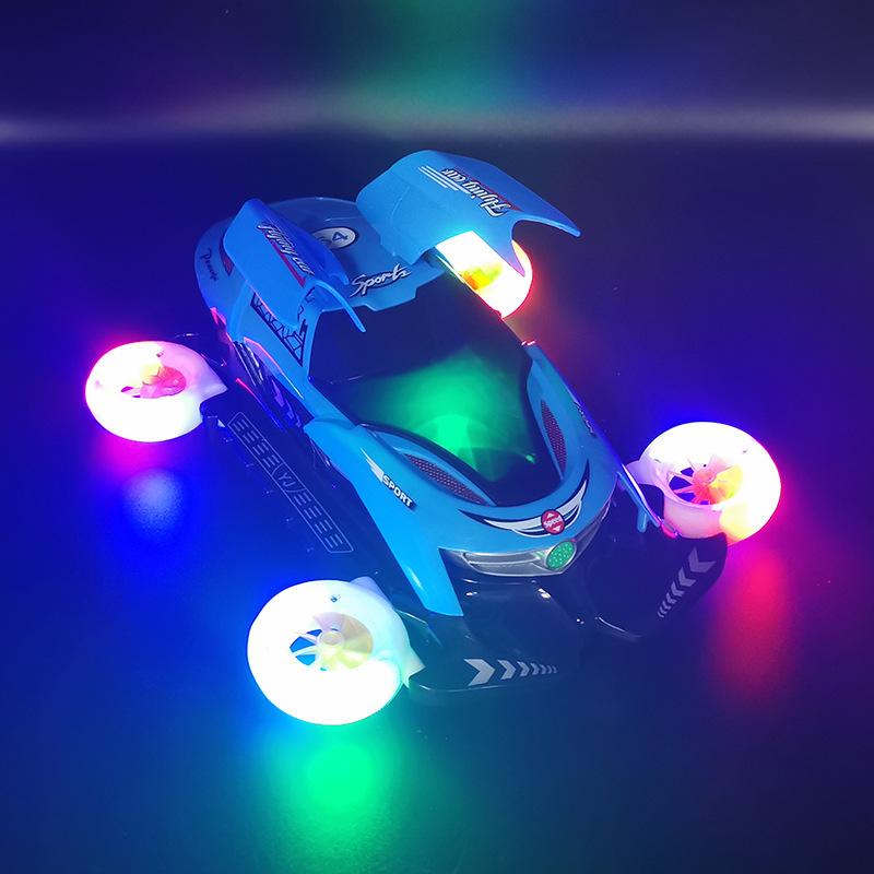 Electric Universal Four-wheel Rotating Stunt Car Colorful Music Light Automatic Door Deformation Car