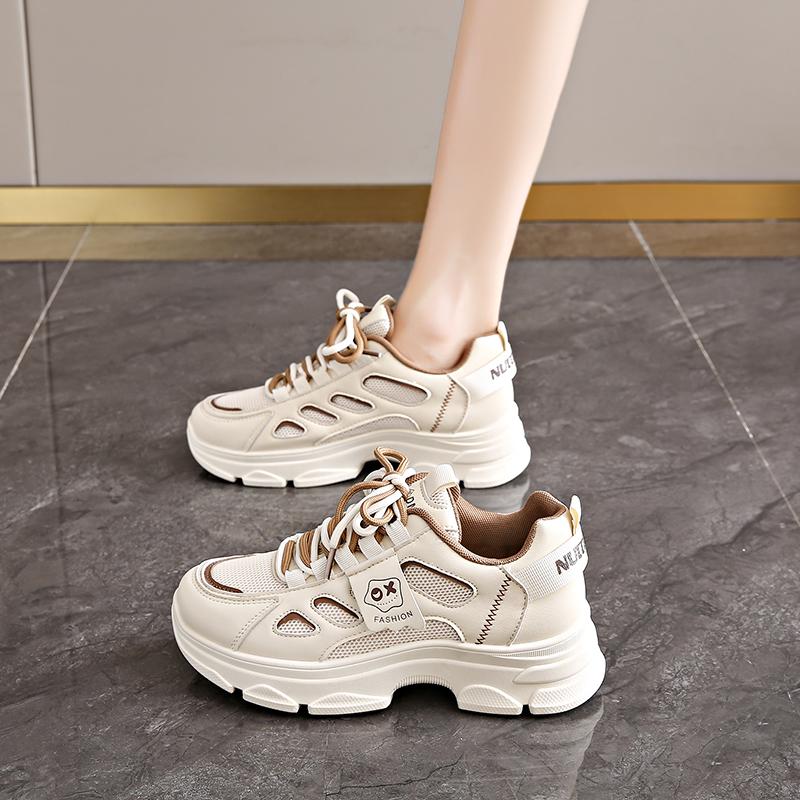 Fashion CRLAYDK Designer Women's Mesh Walking Sneakers Platform Summer Casual Ladies Trainer Shoes Lace Up Comfortable Sports Tennis