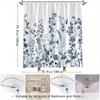 Elegant Blue Watercolor Floral Shower Curtain - Delicate Blooms & Foliage, Polyester, Calm Natural Beauty, Botanical Theme