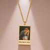 Jeshayuan Personalised Photo Necklace Custom Picture Engrave Text Necklace for Boy Girlfriend Pet Memorial Anniversary Gift