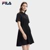 FILA White Simple Fashion Versatile Short Sleeve Dress Women dresses Black F11W633307FBK