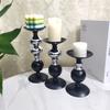 Nordic Metal Candlestick & Incense Burner - Black & Silver Ornament for Elegant Home Decor