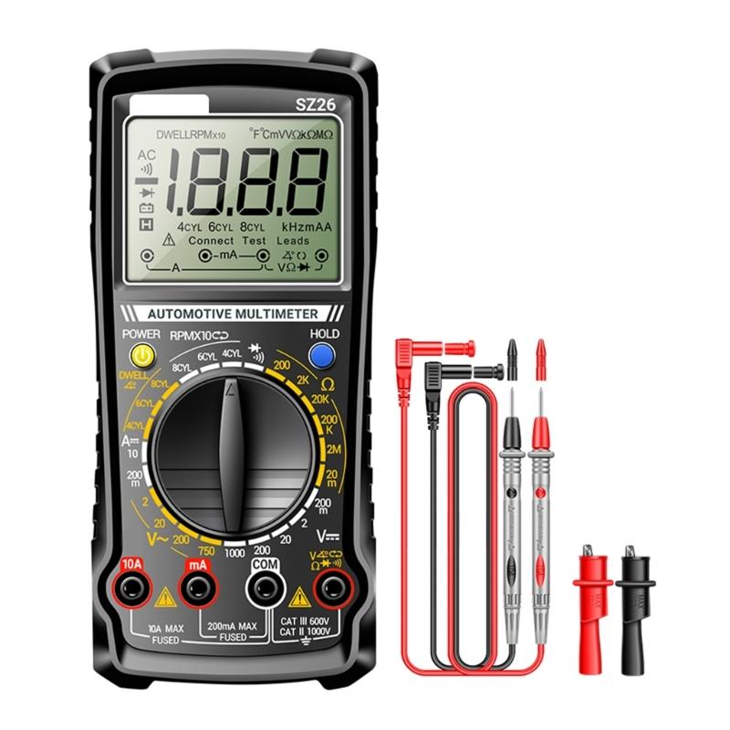 

Portable Auto Repair Multimeter High Accuracy Car Circuit Tester Easy to Carry for Various Vehicle Circuit Measurements чорний