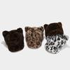 Autumn and Winter Cold and Warm Imitation Mink Baseball Cap Men and Women Fluffy Leopard Print Cute Little Fox Ears Cap