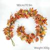 Autumn Leaves Garland 5.9ft Artificial Home Decor Pumpkin Leaves Fall Garland Outdoor Decor For Party Fireplace Front Door Patio
