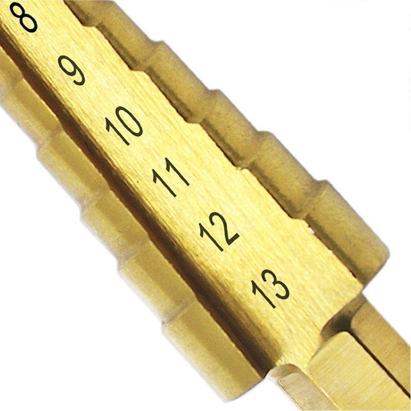3-13mm HSS for Titanium Coated Step Drill Bit Cone Shank Reaming Power Tools for Metal
