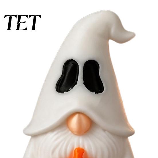 Pumpkin Decor for Home Halloween Ghost Gnome Figurine, Creative Desk Ornament, 3D Printed Small Collectibles Mini Statue Shelf Display, Funny Holiday
