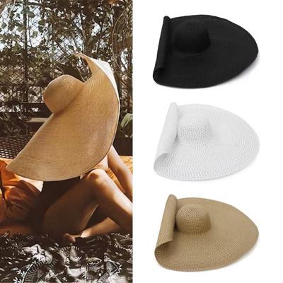 UV Protection Straw Hat Large Wide Brim Bucket Hat New Sun Hat  for Adults Kids Traveling