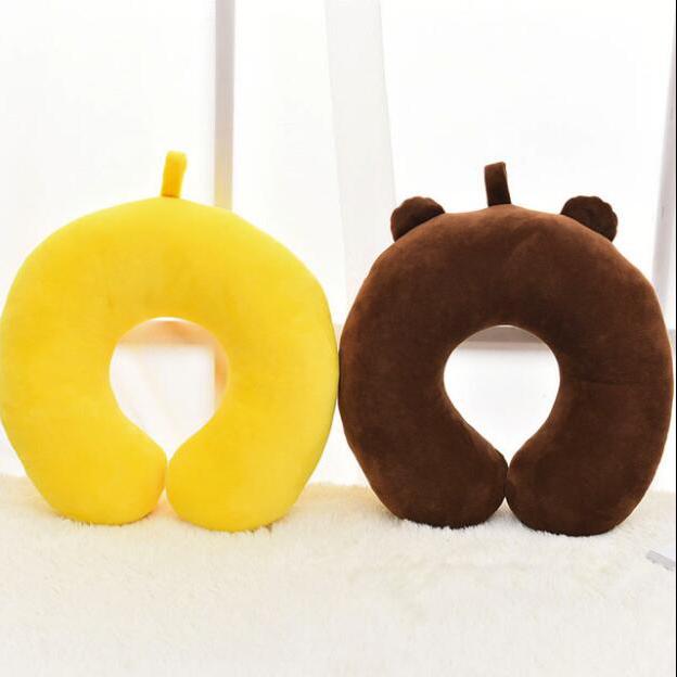 Cartoon Cute Brown Bear U Pillow PP Cotton Neck Pillow Travel Office Pillow