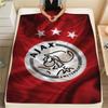 AFC Ajax Printed Flannel Blanket, soft throw for bedroom sofa, washable, fan merchandise, great gift.