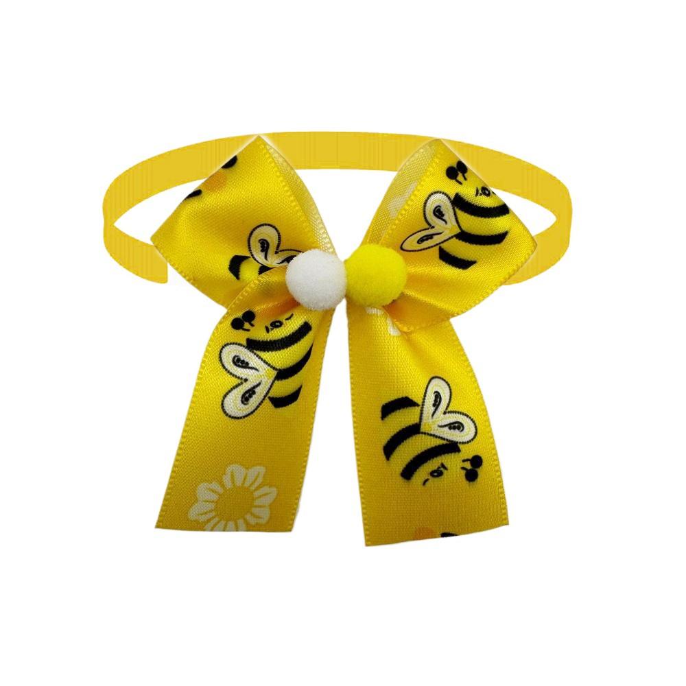50/100pcs Flower Bowties for Dogs Fashion Bee Spring Style Pet Dog Bow Tie Collar Dog Pet Grooming Accessories for Small Dogs