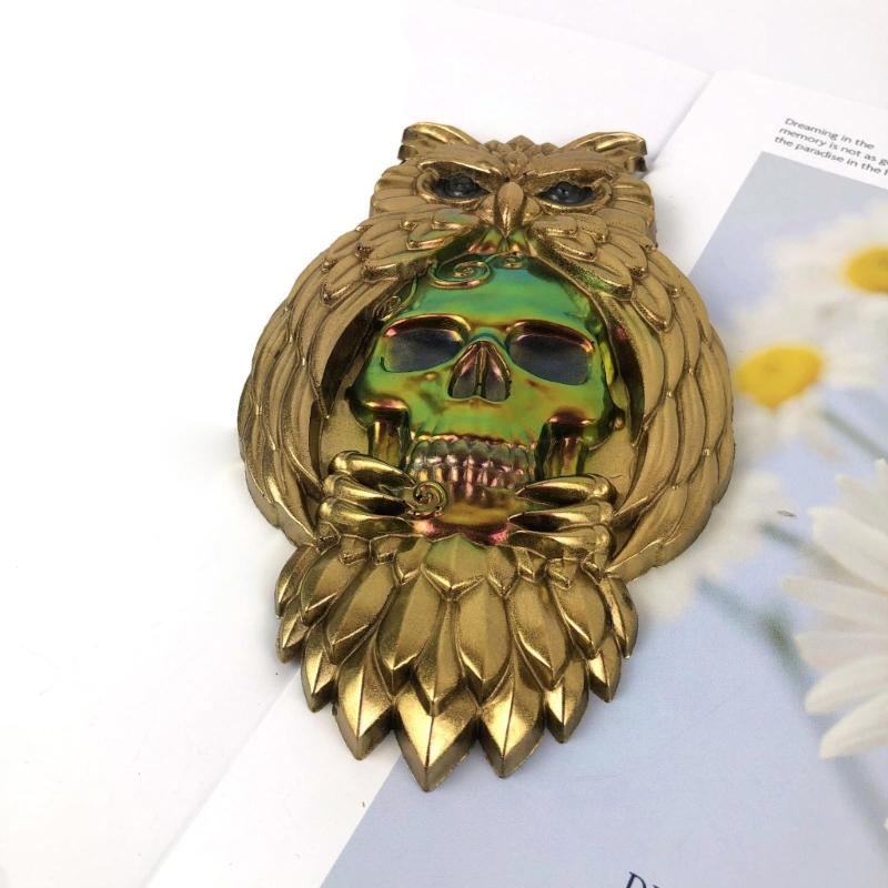 Semi-stereoscopic Owl Skull Wall Ornaments Drop Glue Mold Diy Wall Pendant Desktop Decoration Epoxy Silicone Mold