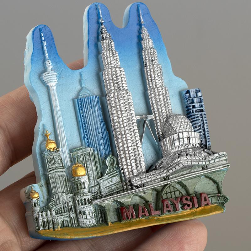 Malaysia Kuala Lumpur Twin Towers Kühlschrankmagnete Kühlschrank Magnetaufkleber Tourismus Souvenir Sammlung Harz Magnetstab