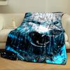 Ferocious Blue-Eyed Wolf Design Blanket print blanket soft and cozy perfect for the living room bed sofa or a nap,gift
