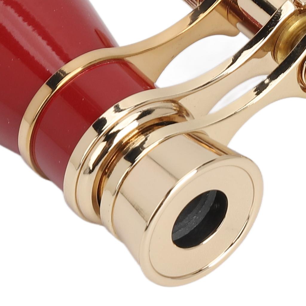 Opera Glasses Binoculars Center Focus Wheel Aluminum Alloy Chain 3X25 Theater Glasses Mini Binocular with Handle for Stage Play