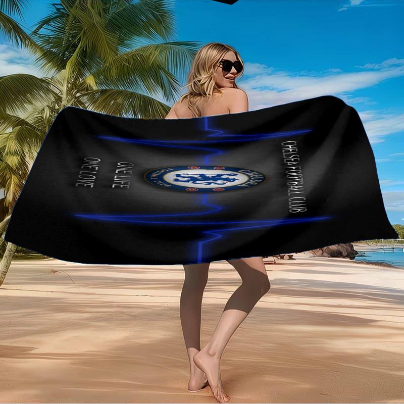 Chelsea Football Club Crest Beach Towel Microfiber Beach Towel, Lightweight and Quick-Dry, for Summer Travel, Swimming Pool Fan Birthday Gift
