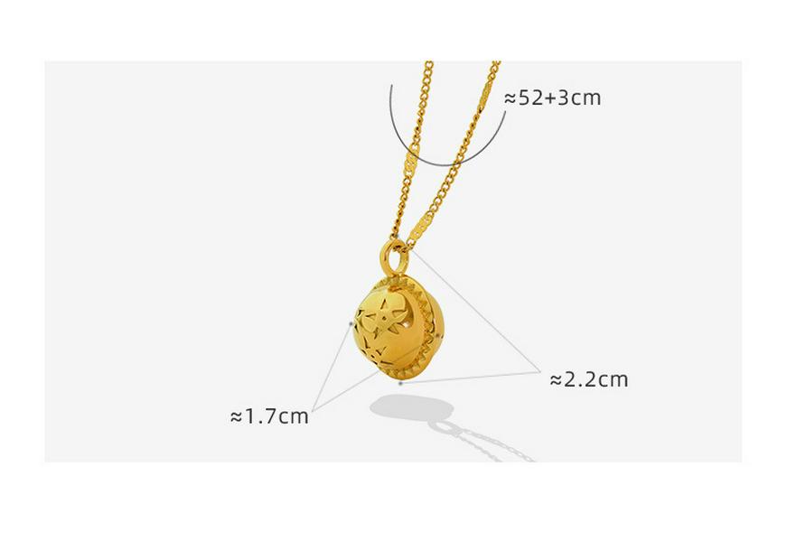 Elegant French Summer Titanium Steel Planet Necklace - Gold Plated Clavicle Chain