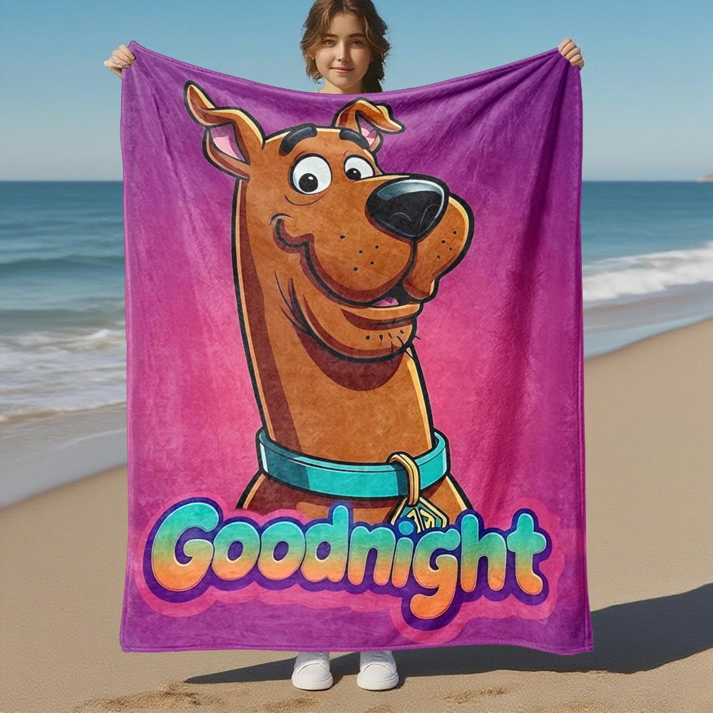 

1pc Scooby Doo Outdoor Blanket - Throw Blanket, Soft , Flannel Blankets, Living Room, Travel, Camping c1209085 130x150cm