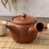 Tokoname Ware Teapot, Shogama Kiln, Vermilion Line Pattern, 600ml, with Refreshing Mesh, for Deep-steamed Tea, Roasted Green Tea, and Brown Rice Tea,