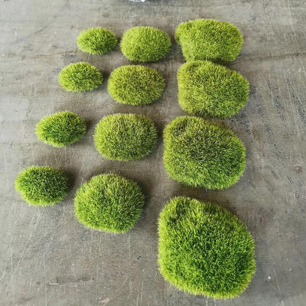 2/4/6/10PCS Flocking Foam Artificial Moss Rocks Micro Landscape Miniature Figurine  Landscape Making
