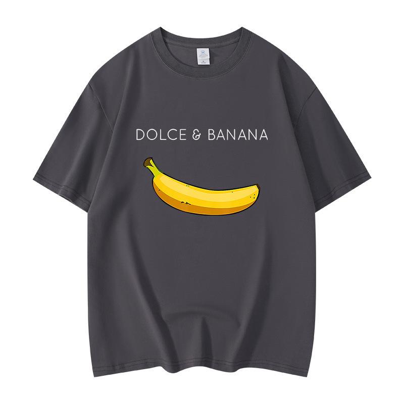 Summer Men's T-shirt High Quality 100% Cotton Funny Banana Printing Casual Loose O-neck Men Short Sleeve T-shirt Male Tees Tops