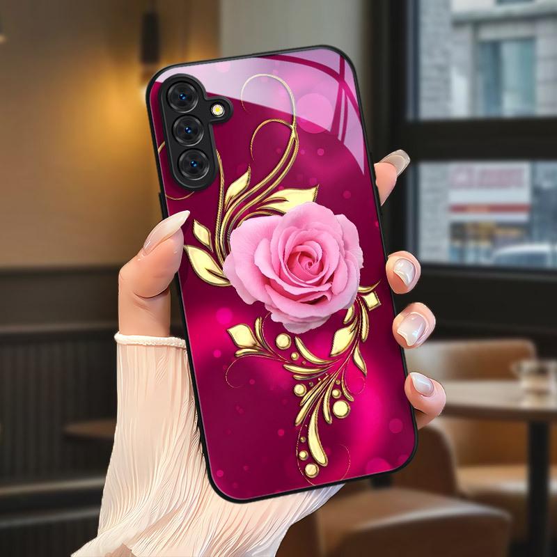 Fashion Printed Tempered Glass Phone Case Suitable for Samsung Galaxy S26 S25 S24 S23 S22 S20 FE Ultra Plus Anti Drop Back Cover