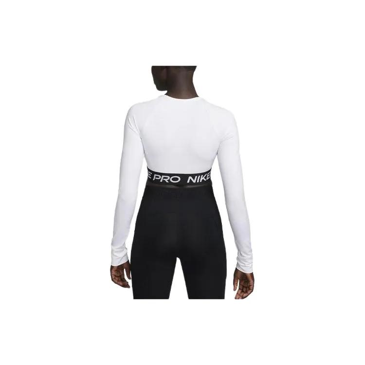 Nike Pro Women's Dri-FIT Cropped Long-Sleeve Top (Unisex) Fitness Clothing FV5484 | White