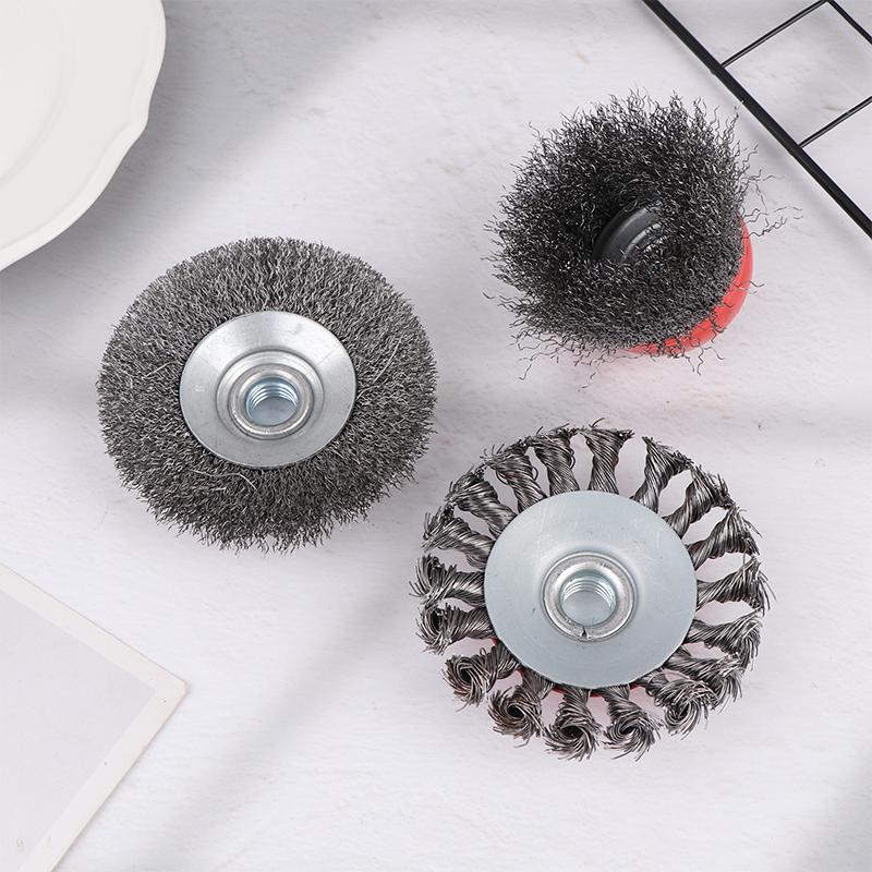 75/100Mm M14 Steel Wire Cup Brush Powerful Paint Removal Rotary Tool Twisted Steel Wire Wheel Abrasive For Angle Grinder Debu
