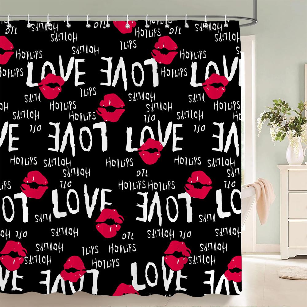 Romantic Pink 3D Shower Curtains Girls Bath Printing Bathroom Shower Curtain Waterproof Polyester Fabric Bath Curtain Decoration