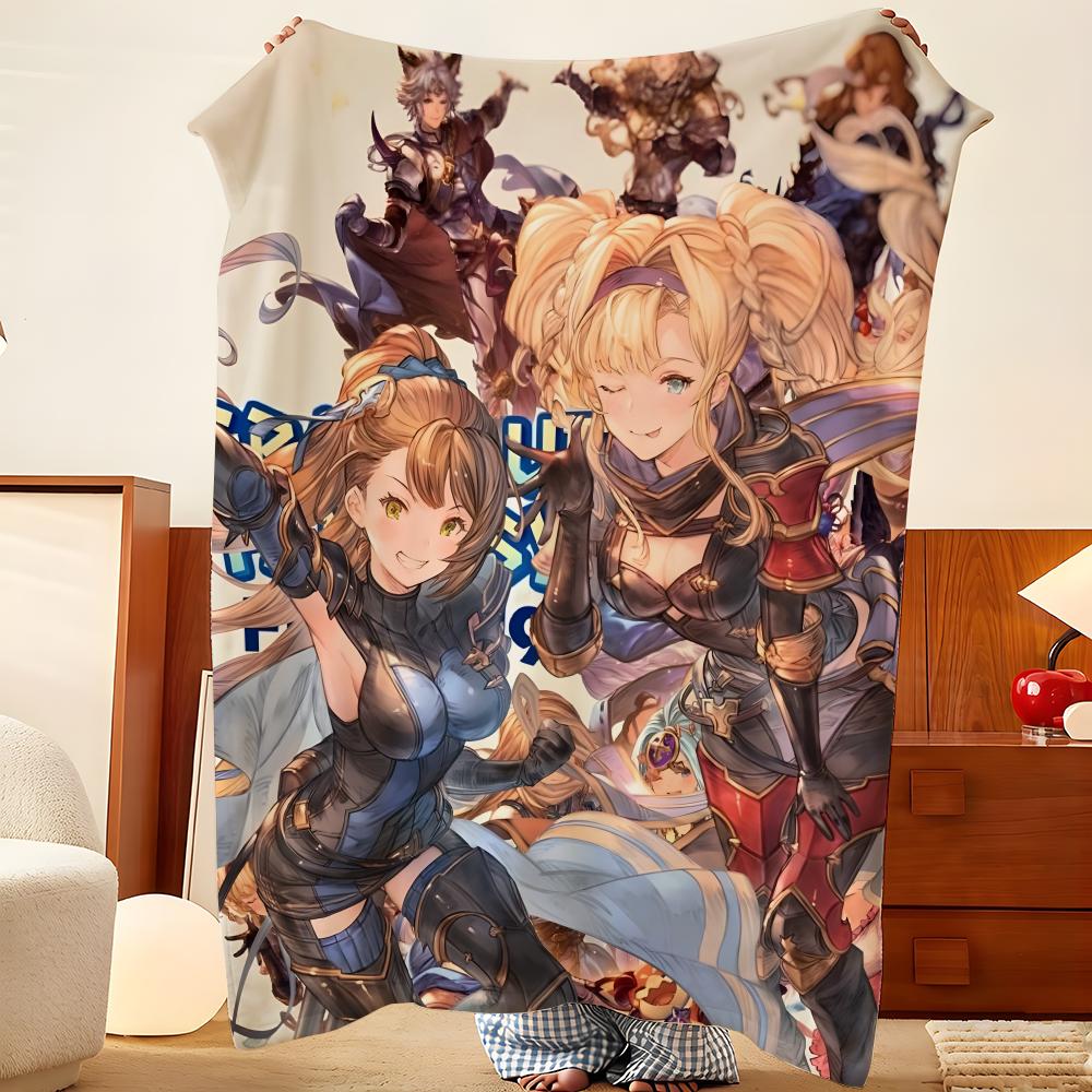 Game G-Granblue F-Fantasy Throw Flannel Throw Blanket, Lightweight Cozy, Durable Washable Cute Cool