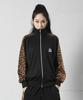 Demarc W Raglan Leopard Color Block Raglan Jersey Zip-Up Jumper Black