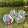 Transparent Stripe PVC Pool Toy Outdoor Beach Inflatable Toys Inflatable Beach Balls  Water Toy