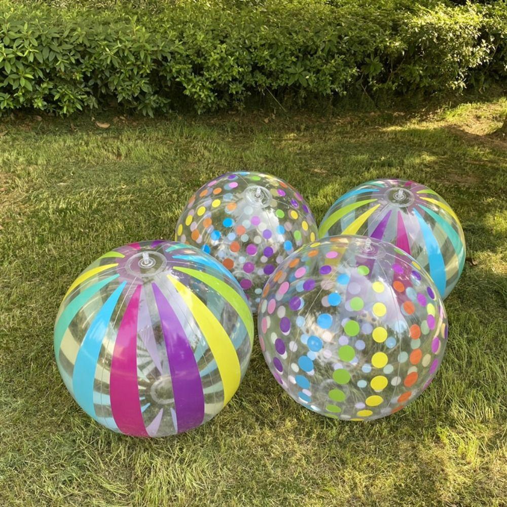 Transparent Stripe PVC Pool Toy Outdoor Beach Inflatable Toys Inflatable Beach Balls  Water Toy