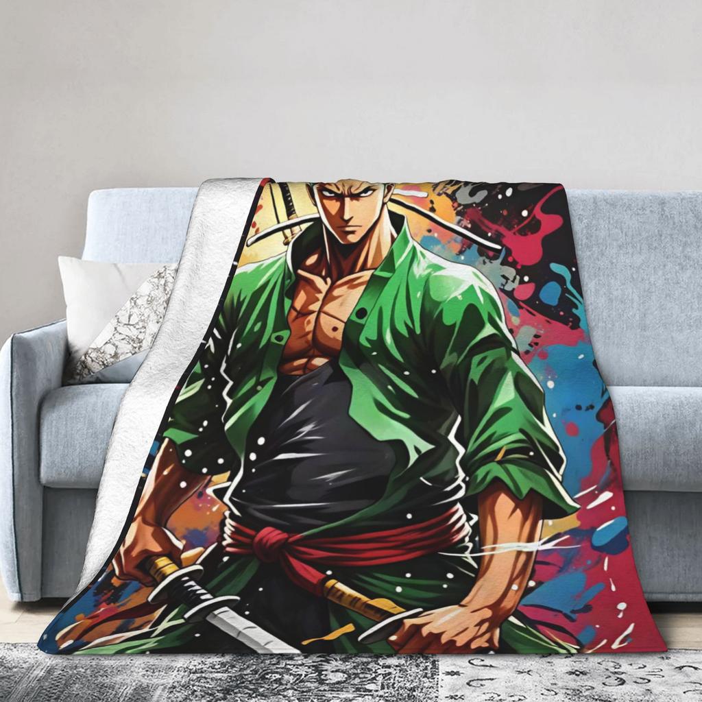 Zoros Vintage Tattoo Ornament Art Flannel Blanket Autumn Warm Throw Blanket for Kids Living Room Comfortable Sofa Bed Cover