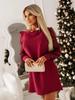 2025 European & American Fashion Mesh Sleeve Round Neck Midi Dress
