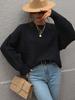 Autumn and Winter Solid Color Knitted Sweater Women's Long-sleeved Thick Needle Round Neck Twisted Rope Top European and American Sweater Women