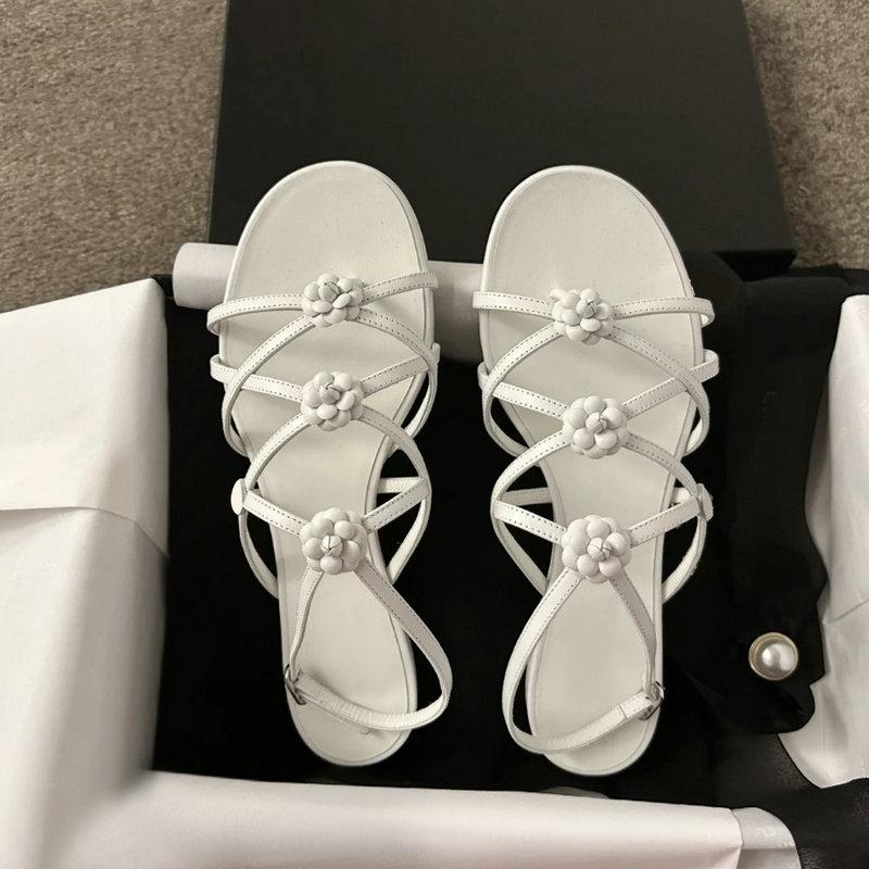 Small Camellia Flat Sandals For Women Hollowed Out Roman Shoes Designer Sandals For Students Sandals For Casual Women Sandals