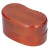 Japanese Style Portable Double Layer Waist Shape Bento Box Wood Simple Sushi Box