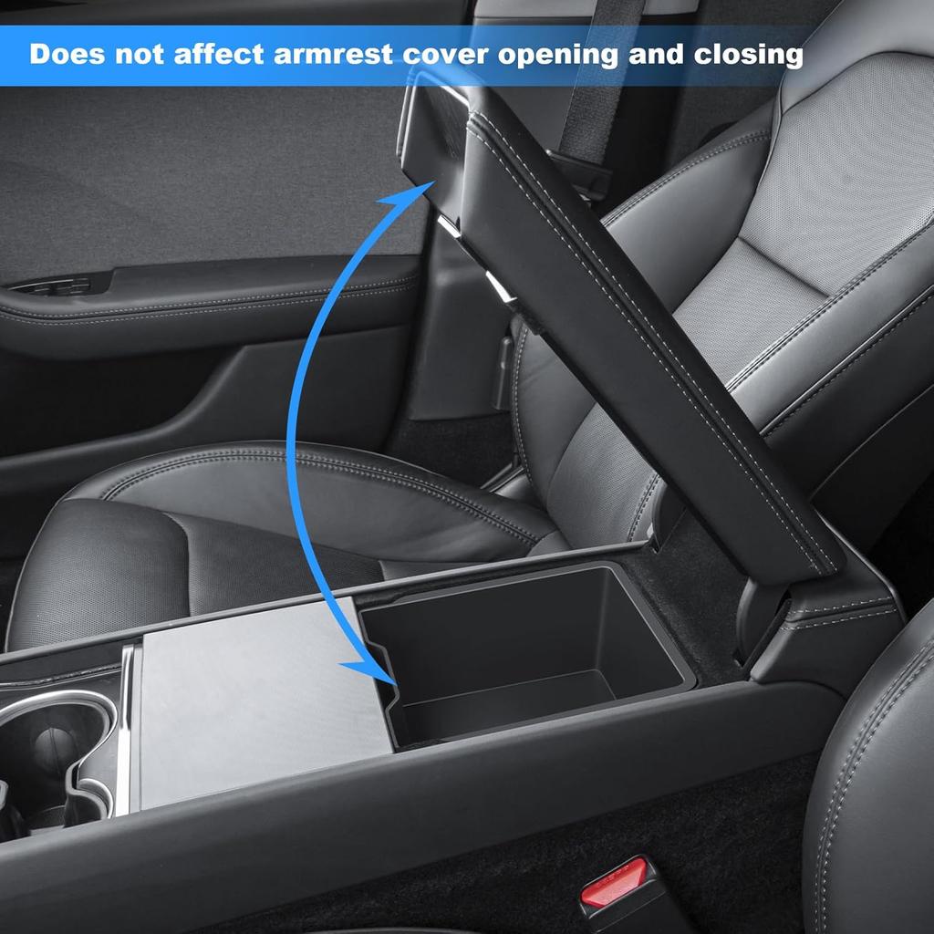 Center Console Organizer Tray for Tesla Model Y Juniper 2025-2026 & Model 3 Highland 2024-2026 Console Hidden Storage Box
