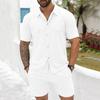 Completi da Uomo 2 Pezzi Maglietta Estiva Girocollo a Maniche Corte e Set di Pantaloncini da Tuta Casual con Coulisse