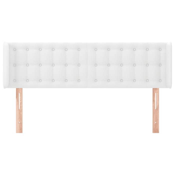 Tête de lit - MAISON EXCLUSIVE - Avec oreilles - Similicuir blanc - Hauteur réglable - Pieds en bois