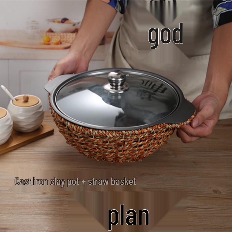 Huang Men Ji Clay Pot - Cast Iron Rice & Chicken Pot, Crispy Rice Pot, Burn-Resistant Hot Pot